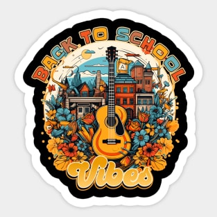 Back to School Vibes Guitar Design Sticker